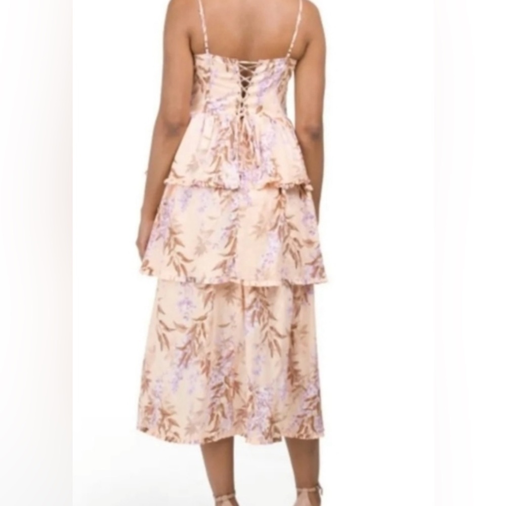 House of Harlow 1960 Beige Floral Tiered Maxi Skirt - Picture 4 of 5